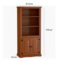 Kit Balcão Buffet Aparador 3 Portas E Livreiro 100% Madeira Império Imbuia - 5