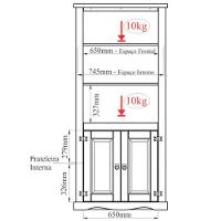 Kit Balcão Buffet Aparador 3 Portas E Livreiro 100% Madeira Império Imbuia - 7