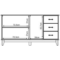 Kit Balcão Buffet 3 Portas E Aparador 100% Madeira Bellora Carvalho - 6
