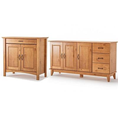 Kit Balcão 3 Portas E Buffet Aparador 100% Madeira Bellina Carvalho