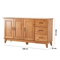 Kit Balcão 3 Portas E Buffet Aparador 100% Madeira Bellina Carvalho