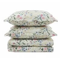 Kit Cobre Leito Colcha Magnus King 3 Peças Dupla Face Estampado Floral - Primavera Azul - 100% Poliéster - 1