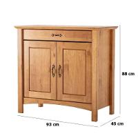 Kit Balcão Buffet 2 Portas E Aparador Para Sala 100% Madeira Solare Carvalho