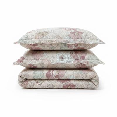 Kit Cobre Leito Colcha Magnus King 3 Peças Dupla Face Estampado Floral - Vintage - 100% Poliéster