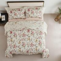 Kit Cobre Leito Colcha Magnus Queen 3 Peças Dupla Face Estampado Floral - Garden - 100% Poliéster - 5