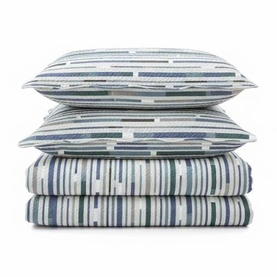 Kit Cobre Leito Colcha Magnus King 3 Peças Dupla Face Estampado Geométrico - Color - 100% Poliéster