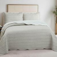 Kit Cobre Leito Colcha Magnus King 3 Peças Dupla Face Estampado Geométrico - Bege - 100% Poliéster - 3