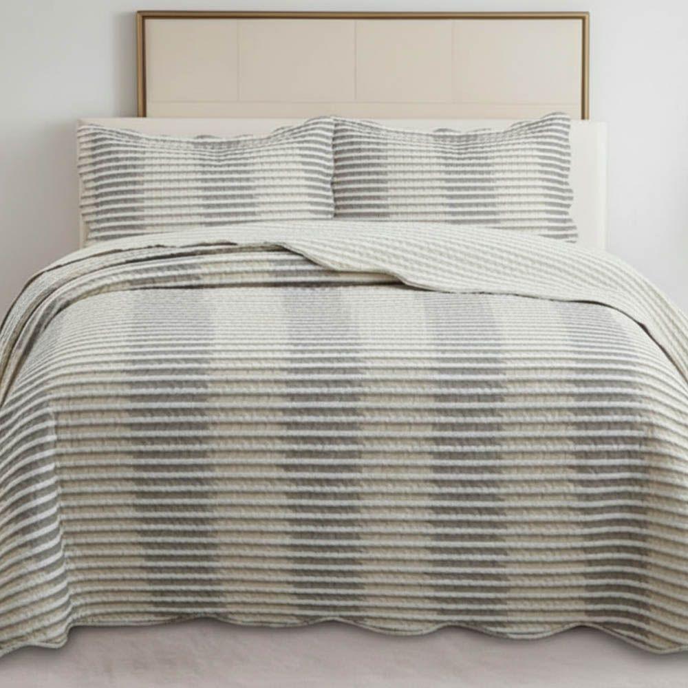 Kit Cobre Leito Colcha Magnus Casal 3 Peças Dupla Face Estampado Geométrico - Elegance - 100% Poliéster - 3