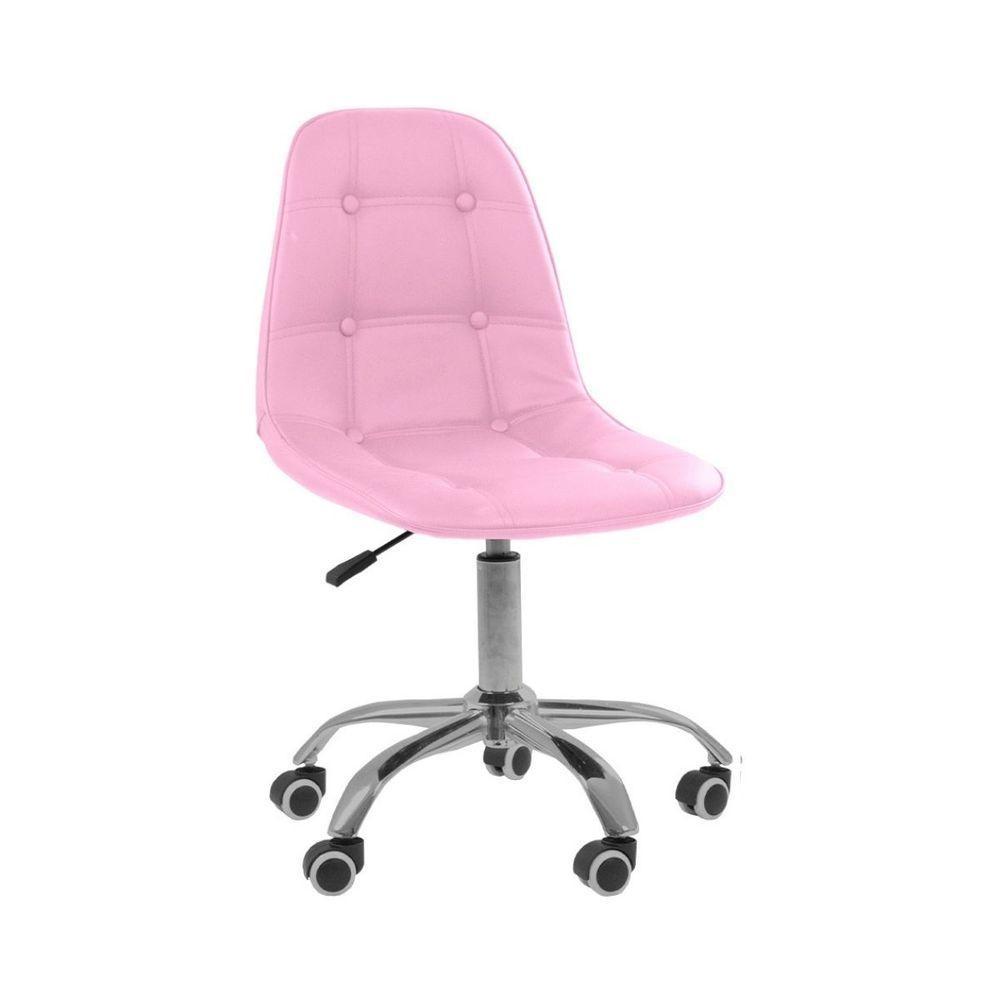 Cadeira Office Eiffel Botonê Ajustável Oficial Girat + Ebook Rosa 1 - 1