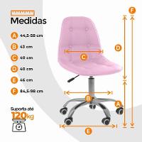 Cadeira Office Eiffel Botonê Ajustável Oficial Girat + Ebook Rosa 1 - 6