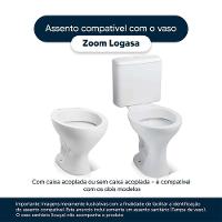 Tampa De Vaso Antimicrobiano Zoom Branco Para Bacia Logasa - 2
