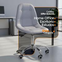 Cadeira Office Eiffel Botonê Ajustável Oficial Girat + Ebook Cinza 1 - 3