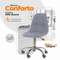 Cadeira Office Eiffel Botonê Ajustável Oficial Girat + Ebook Cinza 1