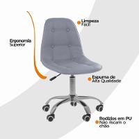 Cadeira Office Eiffel Botonê Ajustável Oficial Girat + Ebook Cinza 1 - 5