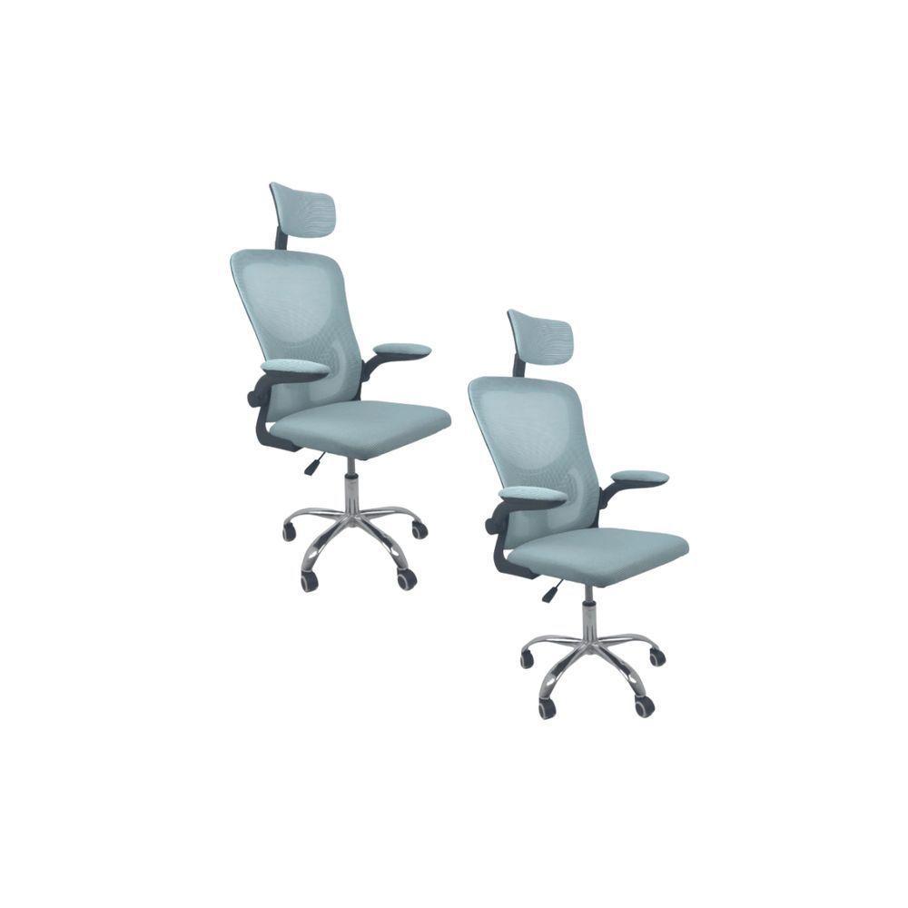 Kit Com 2 Cadeiras De Escritório Diretor Oficial Vegas Com Apoio + Ebook Azul E Preto 2 - 1