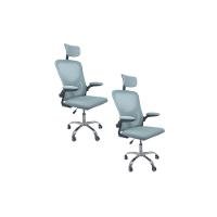 Kit Com 2 Cadeiras De Escritório Diretor Oficial Vegas Com Apoio + Ebook Azul E Preto 2 - 1