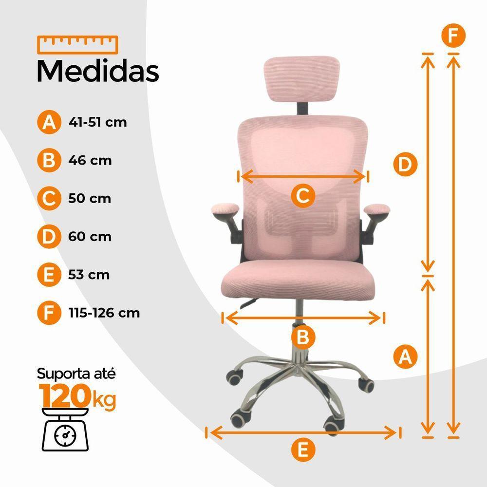 Cadeira De Escritório Diretor Oficial Vegas Com Apoio + Ebook Rosa E Preto 1 - 5