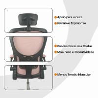 Cadeira De Escritório Diretor Oficial Vegas Com Apoio + Ebook Rosa E Preto 1 - 7