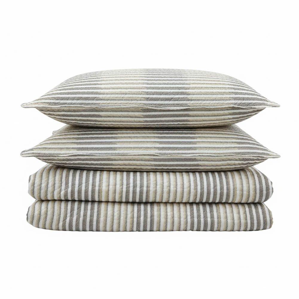 Kit Cobre Leito Colcha Magnus Super King 3 Peças Dupla Face Estampado Geométrico - Elegance - 100% Poliéster - 1