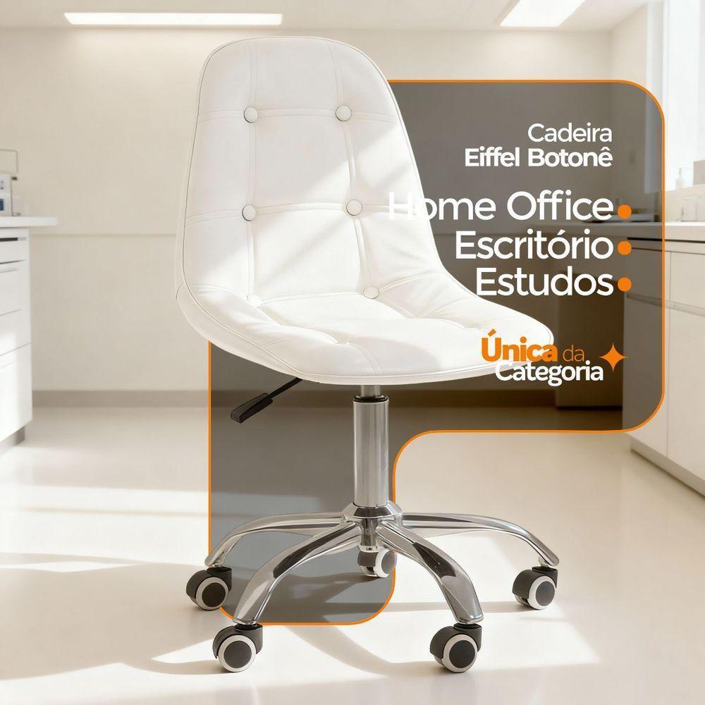 Cadeira Office Eiffel Botonê Ajustável Oficial Girat + Ebook Branco 1 - 3
