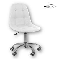 Cadeira Office Eiffel Botonê Ajustável Oficial Girat + Ebook Branco 1 - 2