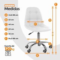 Cadeira Office Eiffel Botonê Ajustável Oficial Girat + Ebook Branco 1 - 6