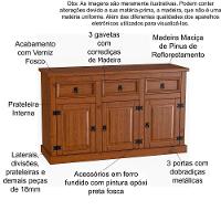 Kit Balcão Buffet E Cristaleira 4 Portas 100% Madeira King Imbuia - 2