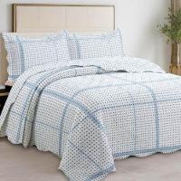 Kit Cobre Leito Colcha Magnus Queen 3 Peças Dupla Face Estampado Geométrico - Bolinhas - 100% Poliéster - 2