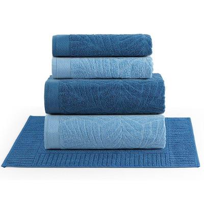 Jogo De Banho Toalhas Numa 100% Algodão Fio Penteado Macio 05 Peças Natureza - Azul Oceano Maré