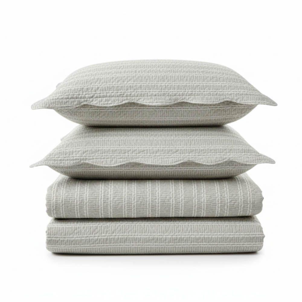 Kit Cobre Leito Colcha Magnus Casal 3 Peças Dupla Face Estampado Geométrico - Bege - 100% Poliéster - 1