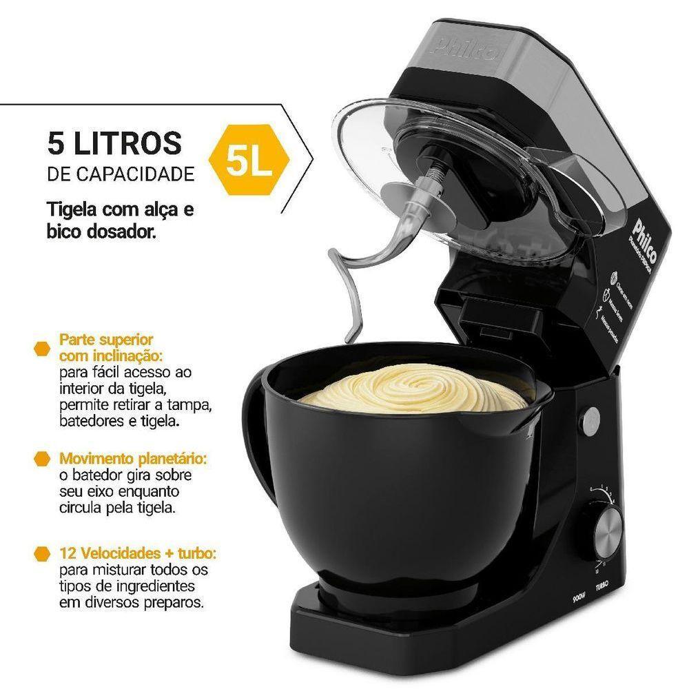 Batedeira Planetária Philco Concept 5L 900W Turbo PBP90A - 220V - 4