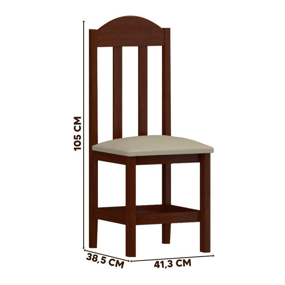 Mesa De Madeira Maciça Com 8 Cadeiras Estofadas Marrom - 4