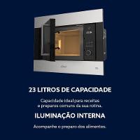 Forno Micro-ondas De Embutir Oster Black Inox 23L 220V