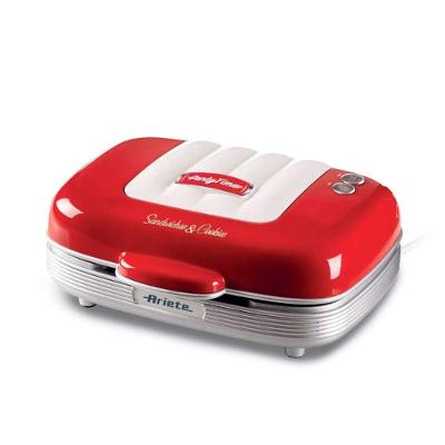 Sanduicheira Ariete Party Time 3 Em 1 Retrô Vermelha 700w - Grill, Waffle E Torradeira 220V