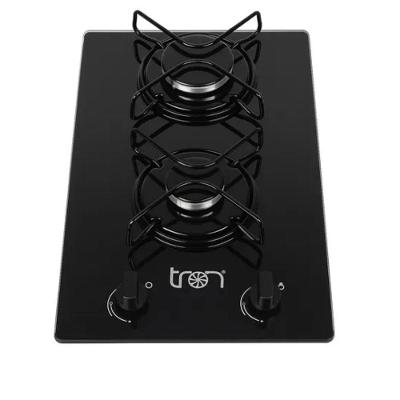 Cooktop Tron 2 Bocas Gás GLP Mesa De Vidro Preto Bivolt