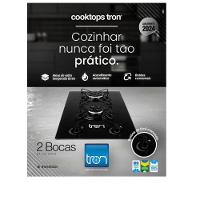 Cooktop Tron 2 Bocas Gás GLP Mesa De Vidro Preto Bivolt - 5