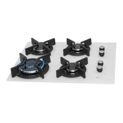 Cooktop a Gás Fischer Infinity 4 Bocas Vidro Temperado Branco Tripla Chama Bivolt