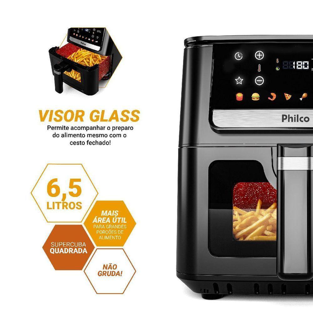 Air Fryer Philco 6,5L Visor Glass e Redstone PAF65A 220V - 2