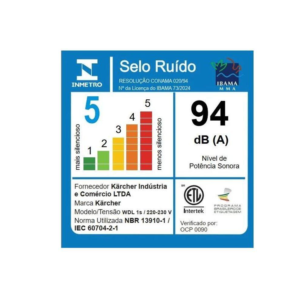 Aspirador de Pó e Água Kärcher WDL 1s 1700W 12L - 3 em 1 com Função Soprador e Filtro HEPA - 110V - 6