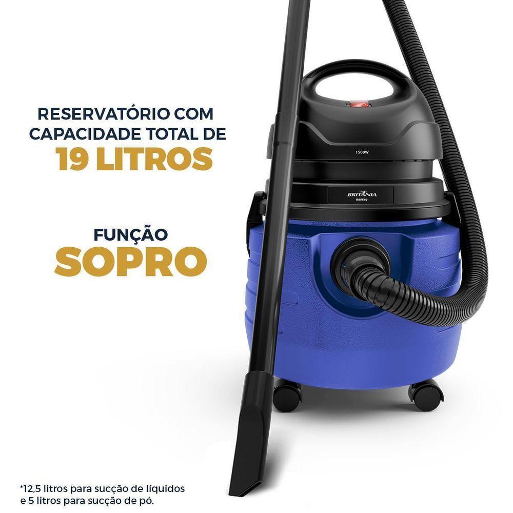 Aspirador De Pó E Água Britânia 19L Função Soprar BASE80 110V - 2