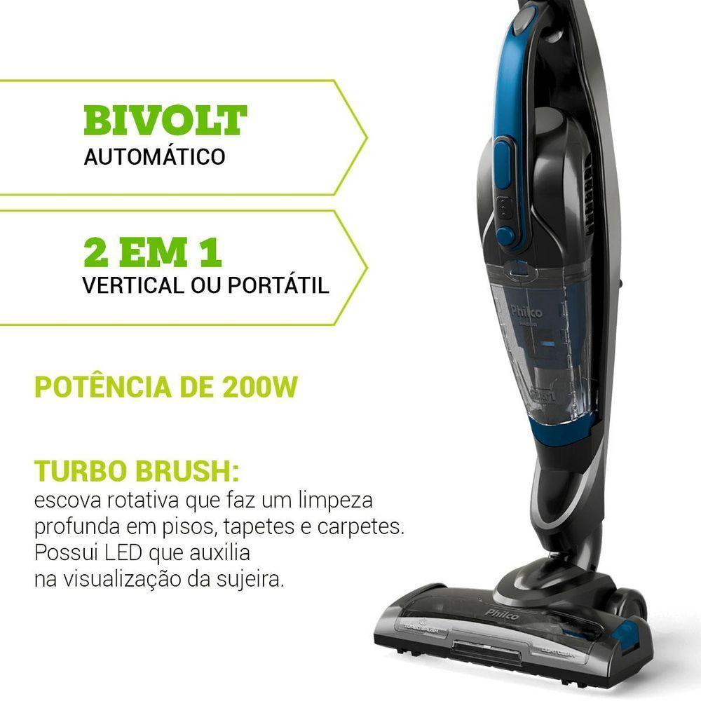 Aspirador de Pó 2 em 1 Philco 1L Bivolt Automático PAS56 Bivolt - 3