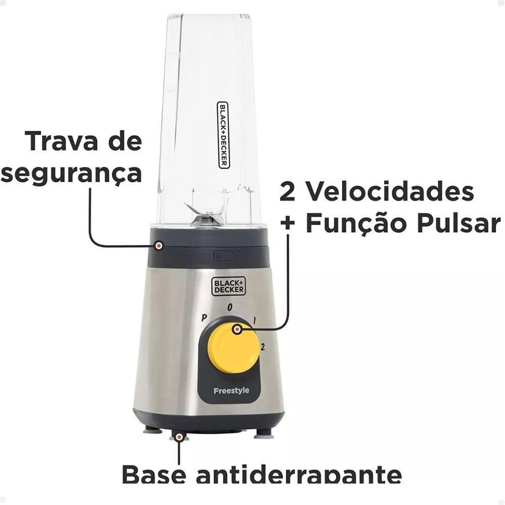 Liquidificador E Processador Pessoal Freestyle Em Inox 110V - 3