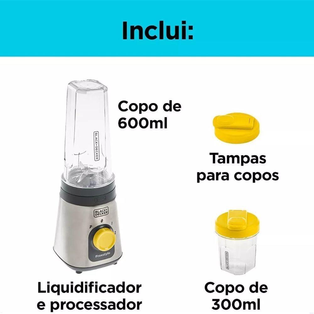 Liquidificador E Processador Pessoal Freestyle Em Inox 110V - 7