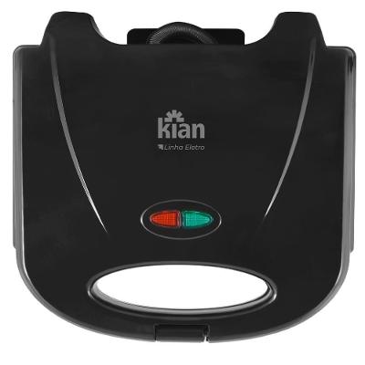 Sanduicheira Kian Grill Placa Antiaderente 750W com Tampa com Trava Preto 110V