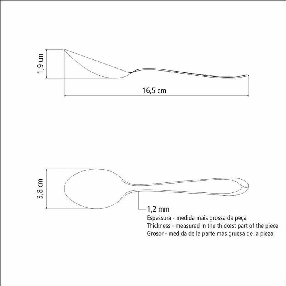 Colher Para Sobremesa Tramontina Laguna Em Aço Inox - 3