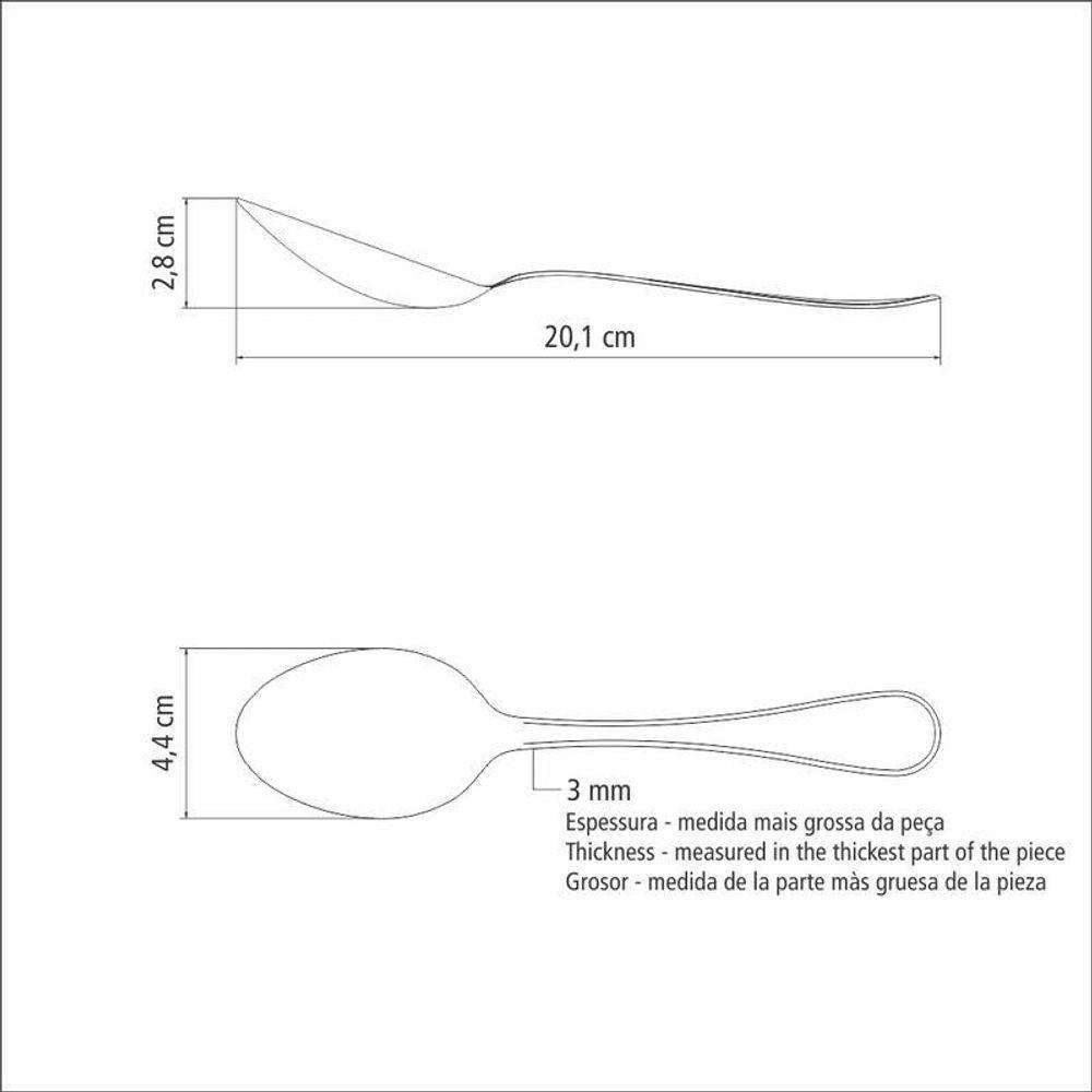 Colher De Mesa Tramontina Firenze Em Aço Inox - 3
