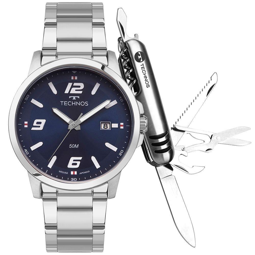 Kit Technos Masculino Racer Basico Prata - 2315lav/k1a - 1