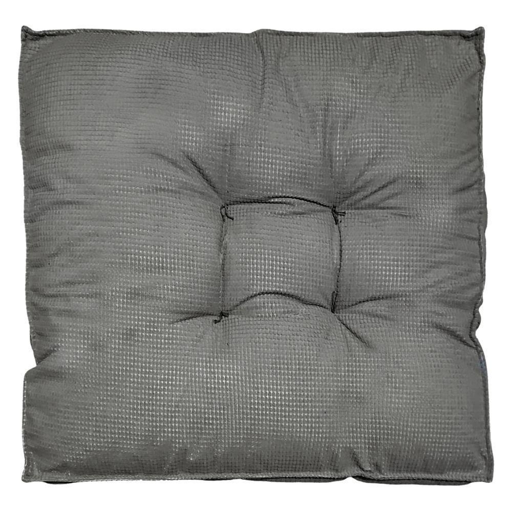Almofada Futon 70x70 Cm Veludo Prime Decoração Top Modelos Cinza Claro - 4