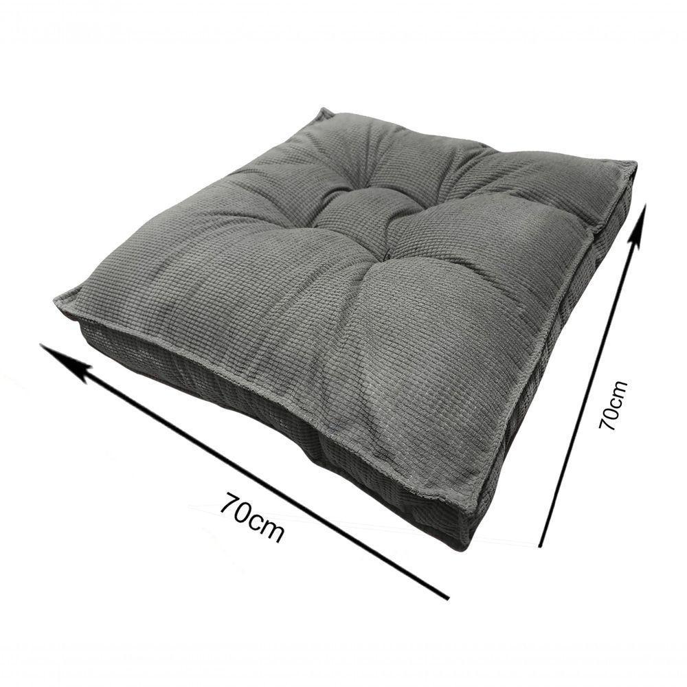 Almofada Futon 70x70 Cm Veludo Prime Decoração Top Modelos Cinza Claro - 5