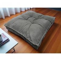 Almofada Futon 70x70 Cm Veludo Prime Decoração Top Modelos Cinza Claro - 1
